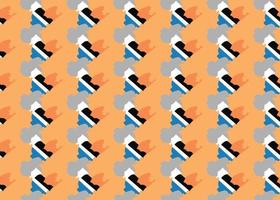 Vector texture background, seamless pattern. Hand drawn, orange, grey, blue, black, white colors.