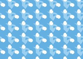 Vector texture background, seamless pattern. Hand drawn, blue, white colors.