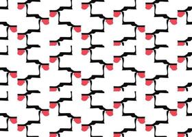 Vector texture background, seamless pattern. Hand drawn, black, red, white colors.