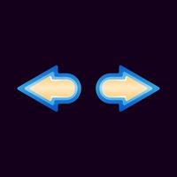 set of fantasy game ui glossy button arrow set for gui asset elements vector illustration