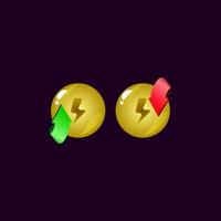 set of game ui rounded jelly magic power up with energy icon vector