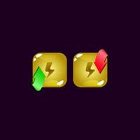 set of game ui jelly magic power up with energy icon vector