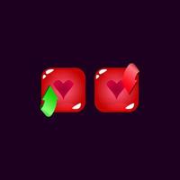 set of game ui jelly magic power up with heart icon vector