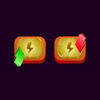 set of game ui glossy jelly magic power up with energy icon vector