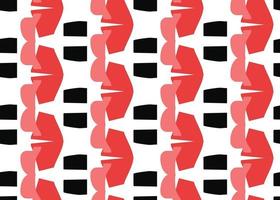 Vector texture background, seamless pattern. Hand drawn, red, black, white colors.