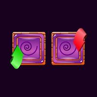 set of game ui wooden jelly magic power up with dizzy icon for gui asset elements vector illustration