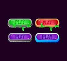 Basic set of game ui fantasy diamond and jelly colorful play buttons vector