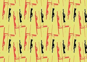 Vector texture background, seamless pattern. Hand drawn, yellow, red, black colors.