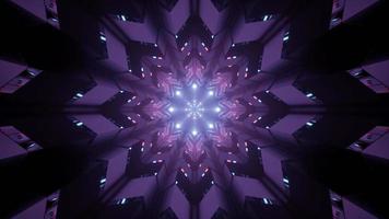 Dynamic Tunnel with Violet Ornament 3 D Illustration video