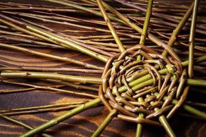 Wicker basket in process photo