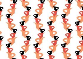 Vector texture background, seamless pattern. Hand drawn, orange, red, black, white colors.