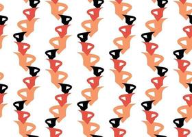 Vector texture background, seamless pattern. Hand drawn, orange, red, black, white colors.