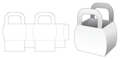 bolsa lateral curvada con plantilla troquelada de asa vector