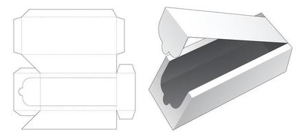 Plantilla troquelada de caja larga con cremallera biselada vector
