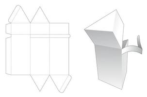 Plantilla troquelada de embalaje en forma triangular con cremallera vector