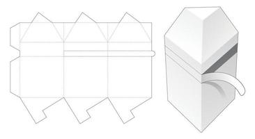 Embalaje de forma triangular con plantilla troquelada con cremallera vector