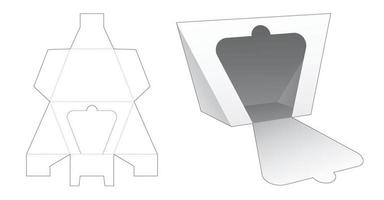 Zipping trapezoid triangular shaped packaging die cut template vector