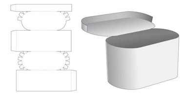 plantilla troquelada de caja redonda con tapa superior vector