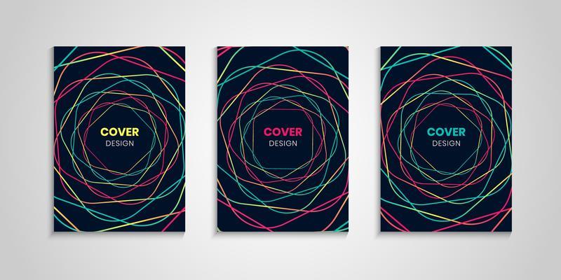 Abstract Cover Collection With Colorful Wavy Lines