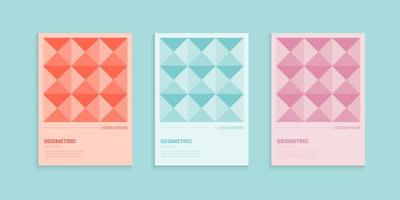 Geometric Abstract Cover Set in Pastel Color vector