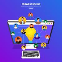 concepto de diseño plano crowdsourcing
