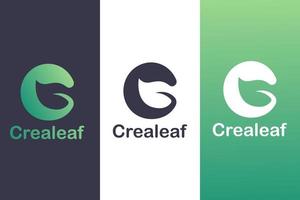 combinación de logotipo letra c con hojas, concepto de logotipo de naturaleza. vector