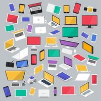 Set of laptops, tablets, and mobile phones vector