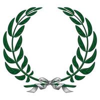 Illustration of laurel wreath tied with ribbon vector