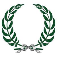 Illustration of laurel wreath tied with ribbon vector