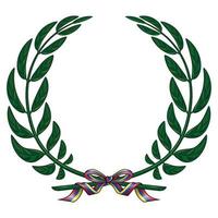 Vector design of olive wreath tied with a ribbon in the colors of the Venezuelan flag.