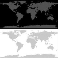 Diseño de vector de mapa mundial, representación hecha con círculos y cuadrados.