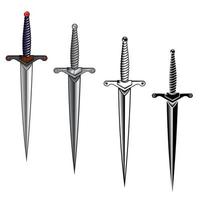 Four dagger design vector