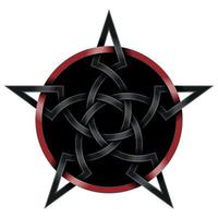 Interlocking star design in black and red Celtic style vector