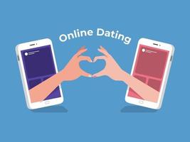 Online Dating App on Mobile Phone vector