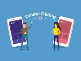 Online Dating App on Mobile Phone vector