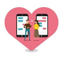 Online Dating App on Mobile Phone vector