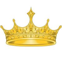 Golden crown vector design, with royal liz flower