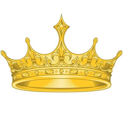 Golden crown vector design, with royal liz flower