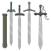 espadas y diseño vectorial de vaina