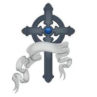 vector design of cross with ribbon