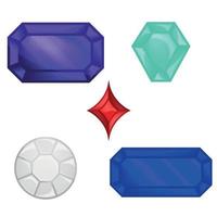 Diamonds, ruby, sapphire and other precious gems vector