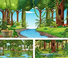 Different nature horizontal scenes vector