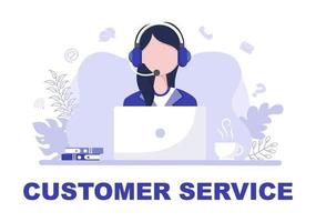 Contact Us Customer Service For Personal Assistant Service, Person Advisor and Social Media Network. Vector Illustration