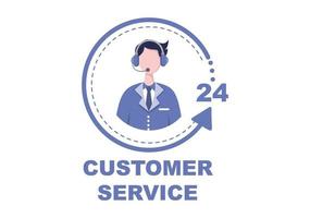 Contact Us Customer Service For Personal Assistant Service, Person Advisor and Social Media Network. Vector Illustration