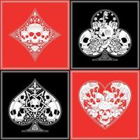 Skull poker pattern vector design