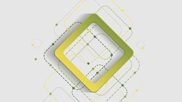 Abstract geometric background with green, yellow squares on white background vector