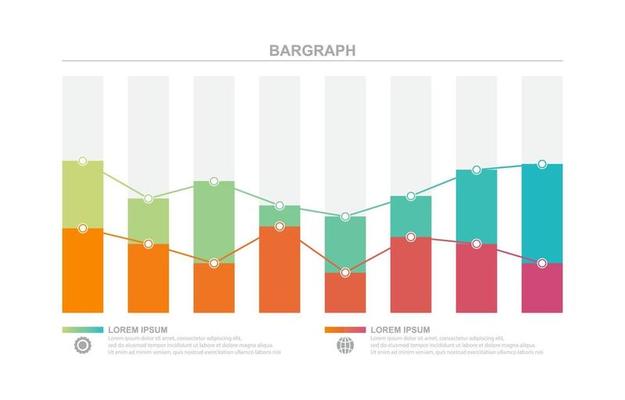 Bar Chart Graph Diagram Statistical Business Infographic Element Template