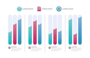 gráfico de barras diagrama de gráfico plantilla de elemento de infografía empresarial estadístico vector