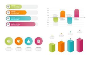 gráfico de barras diagrama de gráfico conjunto de elementos de infografía empresarial estadístico vector