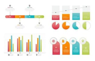 Bar Chart Graph Diagram Statistical Business Infographic Element Set vector